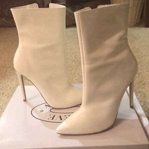 Steve Madden White Patent Booties